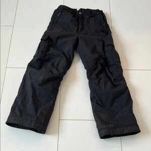 Obermeyer snow pants kids 10 black pockets insulated